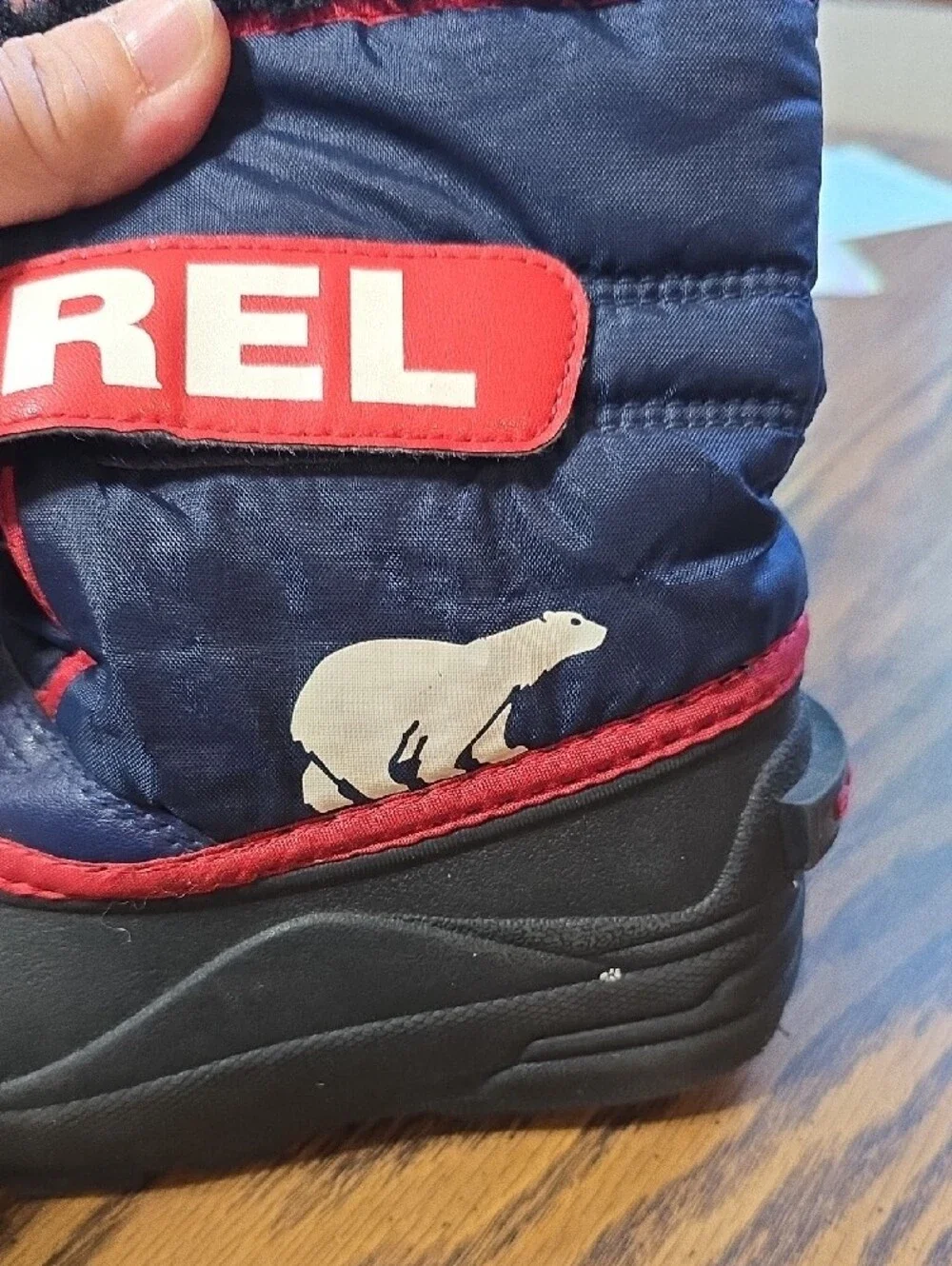Sorel Kids Navy and Red  Snow Commander Boots